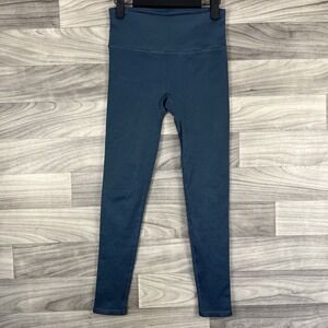 Fabletics Leggings Womens Small Blue‎ Geometric Accent Active Gym Compression